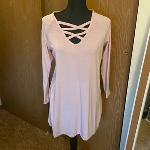 Dusty pink mini dress or long tunic from Soma